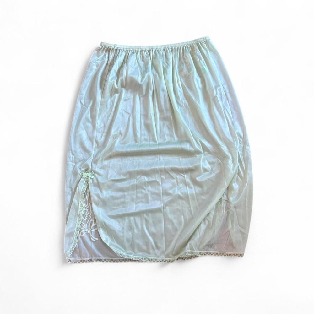 Light Mint Vintage Half Slip with Lace Accent
